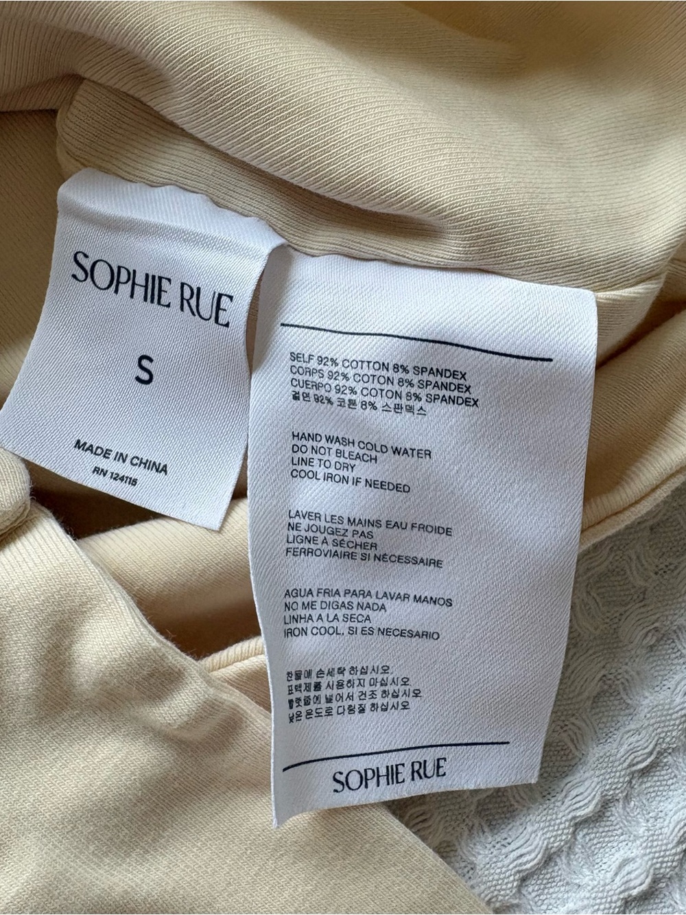 Sophie Rue Elle Off Shoulder Bodysuit Creme Snap Thong Basic Layering S - Picture 4 of 6